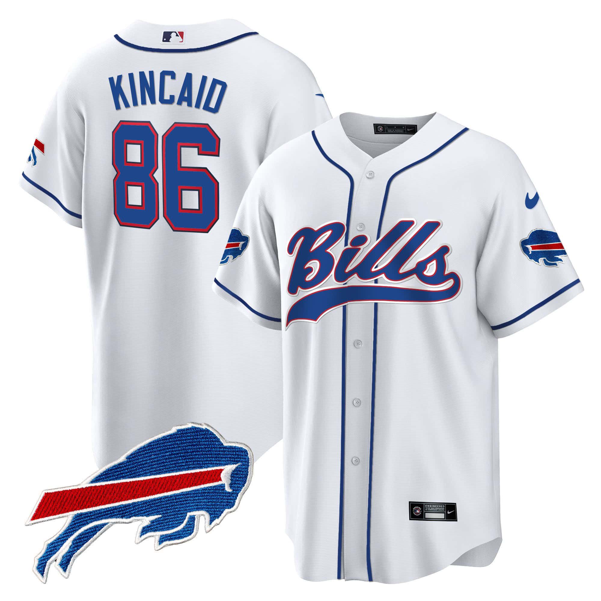 Men Buffalo Bills #86 Kincaid White 2024 Nike Baseball Game NFL Jersey